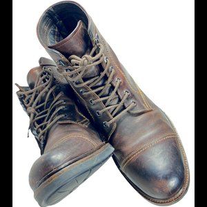 johnston and murphy cap toe leather boots s.12 mens